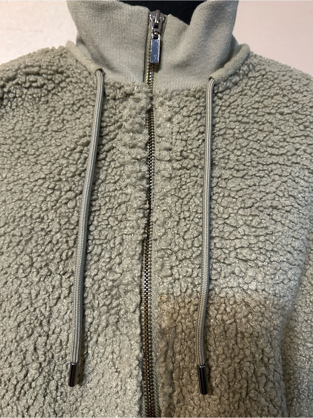 C&C California Women’s Large Sherpa Fleece Quarter Zip Pullover Sage Green - Picture 3 of 7